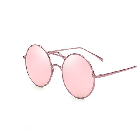 round sunglasses with pink lens|trendy pink round sunglasses.